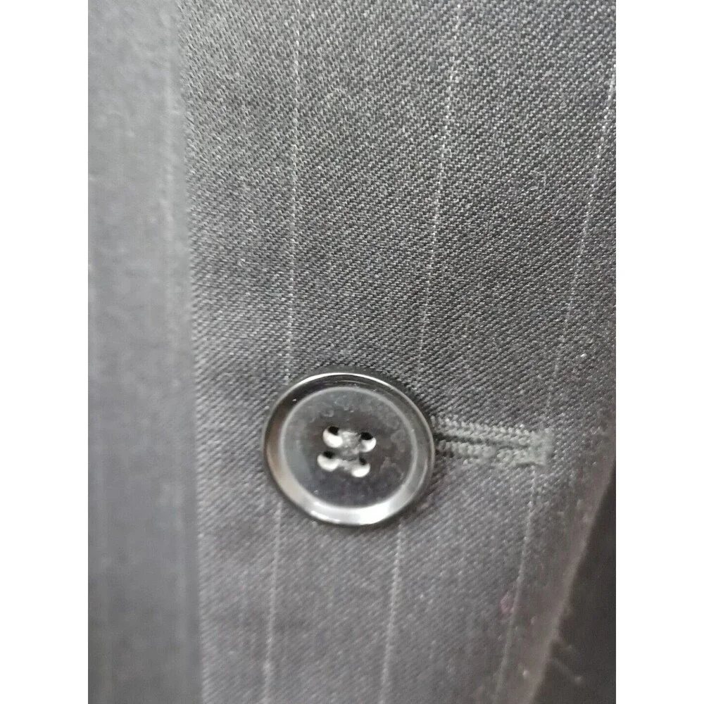 Andrew Fezza Wool Mens Black Blazer Sport Coat Pinstripe 50L